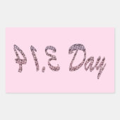 Pie Roze Pi Dag Rechthoekige Sticker (Voorkant)