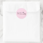Pie Roze Pi Dag Ronde Sticker (Tas)
