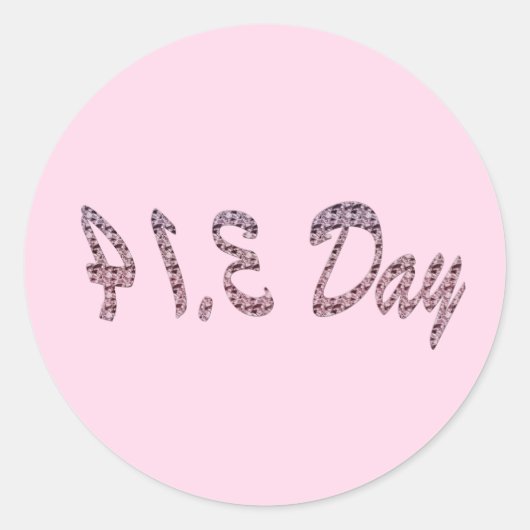 Pie Roze Pi Dag Ronde Sticker (Voorkant)