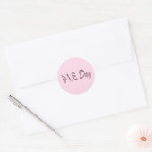 Pie Roze Pi Dag Ronde Sticker (Envelop)