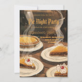 Pie Sharing Night Party Invitation – Sweet & Cozy  Kaart (Voorkant)