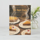Pie Sharing Night Party Invitation – Sweet & Cozy  Kaart (Staand voorkant)