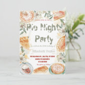 Pie Sharing Night Party Invitation – Sweet & Cozy Kaart (Staand voorkant)