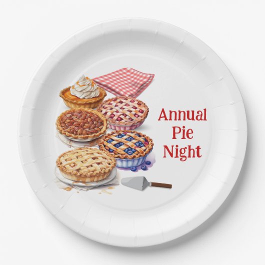 Pie Sharing Night Party Papieren Bordje (Voorkant)