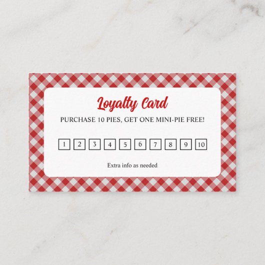Pie Shoppe Klantenkaartje (Achterkant)