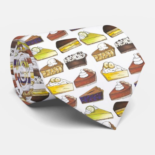 Pie Slice Apple Pumpkin Banana Key Limoen Blueberr Stropdas (Opgerold)