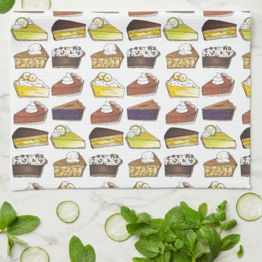 Pie Slice Apple Pumpkin Banana Key Limoen Blueberr Theedoek (Gevouwen)