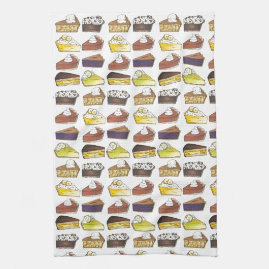 Pie Slice Apple Pumpkin Banana Key Limoen Blueberr Theedoek (Verticaal)