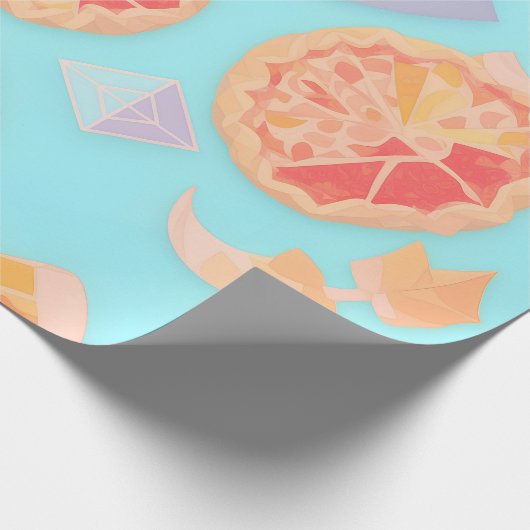 Pie slice Pastel Kleurrijk Gepersonaliseerd Patroo Cadeaupapier (Hoek)