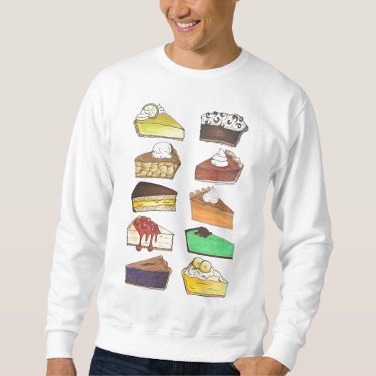 Pie Slice Slices Diner Pies Foodie Sweatshirt (Voorkant)