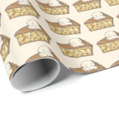 Pie Slice Vanilla Ice Cream a la Mode (uitgelekte Cadeaupapier (Rol Hoek)