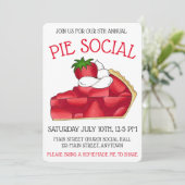 Pie Social Party Dessert Bake Sale Strawberry Kaart (Staand voorkant)