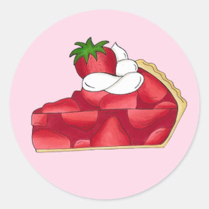 Pie Social Party Dessert Bake Sale Strawberry Ronde Sticker