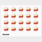 Pie Social Party Dessert Bake Sale Strawberry Ronde Sticker (Vel)