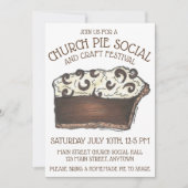 Pie Social Pi Day Dessert Bake Sale Slice Kaart (Voorkant)