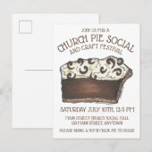 Pie Social Pi Day Dessert Bake Sale Slice Uitnodiging Briefkaart (Voorkant / Achterkant)