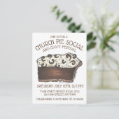 Pie Social Pi Day Dessert Bake Sale Slice Uitnodiging Briefkaart (Staand voorkant)