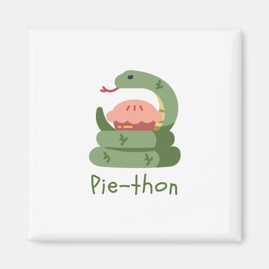 Pie-thon - Python Pun Magneet (Voorkant)