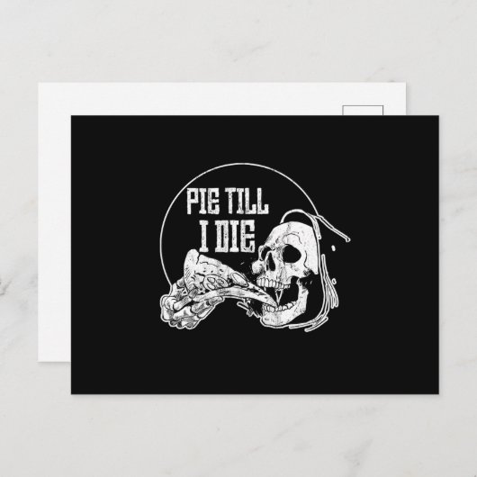 Pie Til I Die Grim Reaper Pizza Slice Briefkaart (Voorkant / Achterkant)