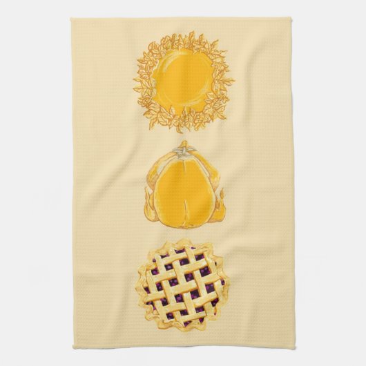 Pie Turkey Pie vertical beige keukenhanddoeken (Verticaal)