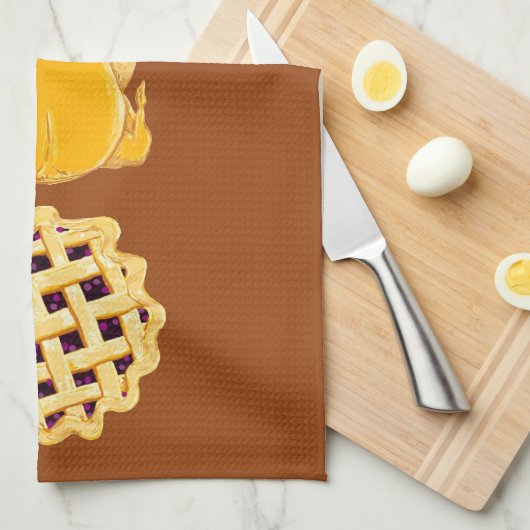 Pie Turkey Pie vertical dk pumpkin keukenhanddoek (Quarter Fold)