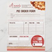 Pie voor Bakkerij Custom Order Formulier (Voorkant)