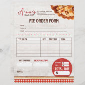 Pie voor Bakkerij Custom Order Formulier (Voorkant / Achterkant)