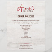 Pie voor Bakkerij Custom Order Formulier (Achterkant)