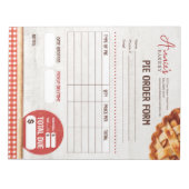 Pie voor Bakkerij Custom Order Formulier Notitieblok (Voorkant)