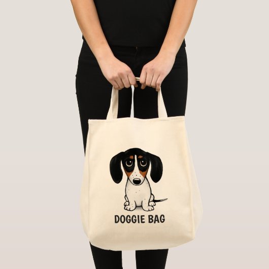 Piebald Dachshund | Aangepast deeg van de paardeho Tote Bag (Voorkant (product))