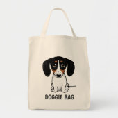 Piebald Dachshund | Aangepast deeg van de paardeho Tote Bag (Voorkant)