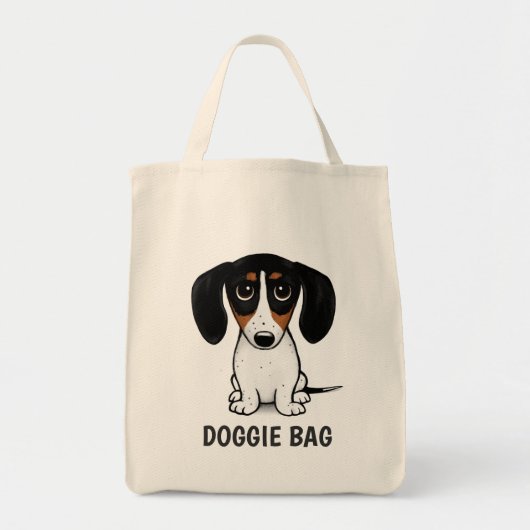 Piebald Dachshund | Aangepast deeg van de paardeho Tote Bag (Voorkant)