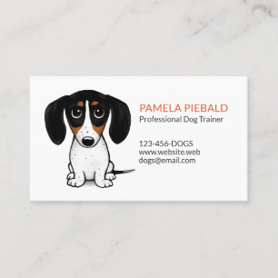 Piebald Dachshund  Cartoon van een puppy Visitekaartje