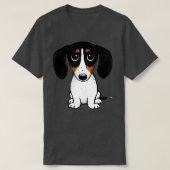 Piebald Dachshund Cute Black Tan and White Wiener T-shirt (Design voorkant)