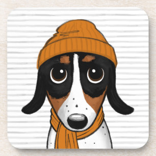 Piebald Dachshund Cute Hipster Dog Bier Onderzetter