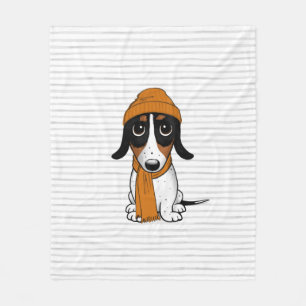 Piebald Dachshund Cute Hipster Dog Fleece Deken