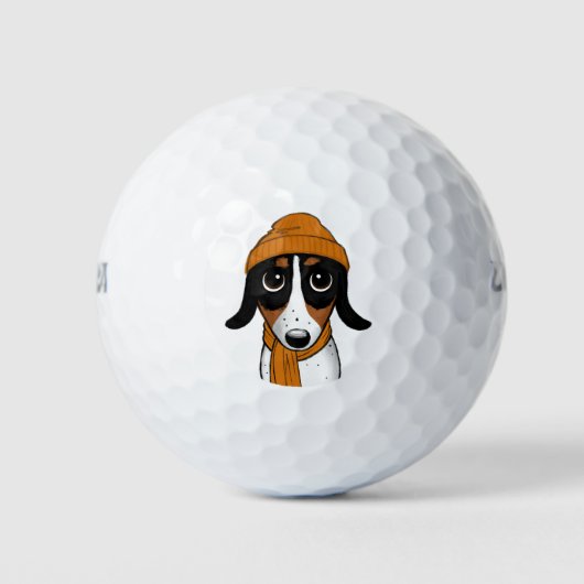 Piebald Dachshund Cute Hipster Dog Golfballen (Voorkant)