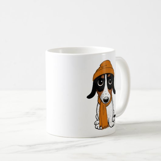 Piebald Dachshund | Cute Hipster Dog Koffiemok (Voorkant rechts)