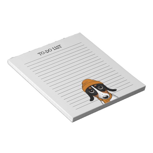 Piebald Dachshund Cute Hipster Dog Lined Notitieblok (Schuin)