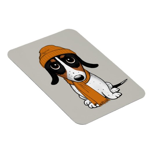 Piebald Dachshund Cute Hipster Dog Magneet (Rechterzijde)
