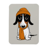 Piebald Dachshund Cute Hipster Dog Magneet (Verticaal)