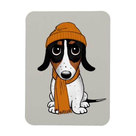 Piebald Dachshund Cute Hipster Dog Magneet (Verticaal)