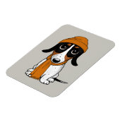 Piebald Dachshund Cute Hipster Dog Magneet (Linkerzijde)