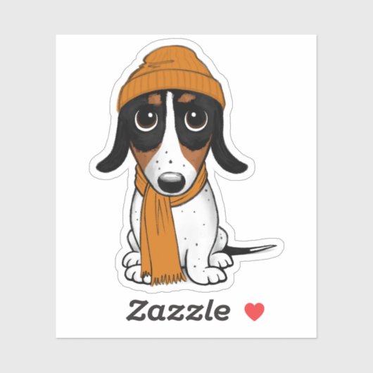 Piebald Dachshund | Cute Hipster Dog Sticker (Vel)