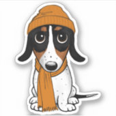 Piebald Dachshund | Cute Hipster Dog Sticker (Voorkant)