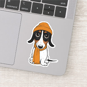 Piebald Dachshund   Cute Hipster Dog Sticker