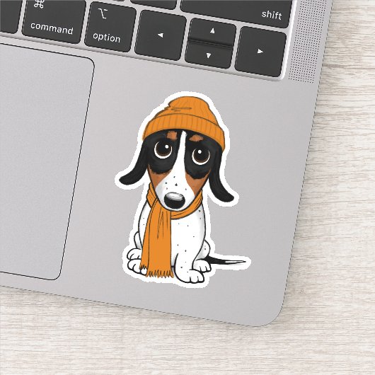 Piebald Dachshund | Cute Hipster Dog Sticker (Detail)