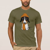 Piebald Dachshund Cute Hipster Dog T-Shirt (Voorkant)