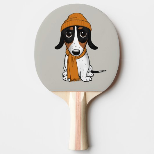 Piebald Dachshund | Cute Hipster Dog Tafeltennisbatje (Voorkant)