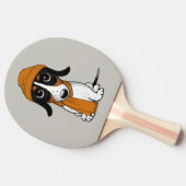 Piebald Dachshund | Cute Hipster Dog Tafeltennisbatje (Zijkant)